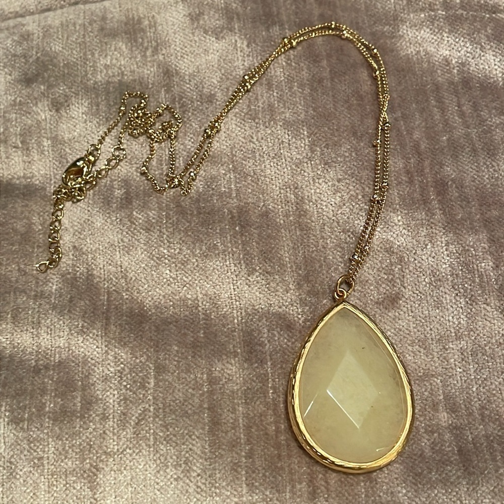 Yellow Gemstone Necklace Gold 18” chain